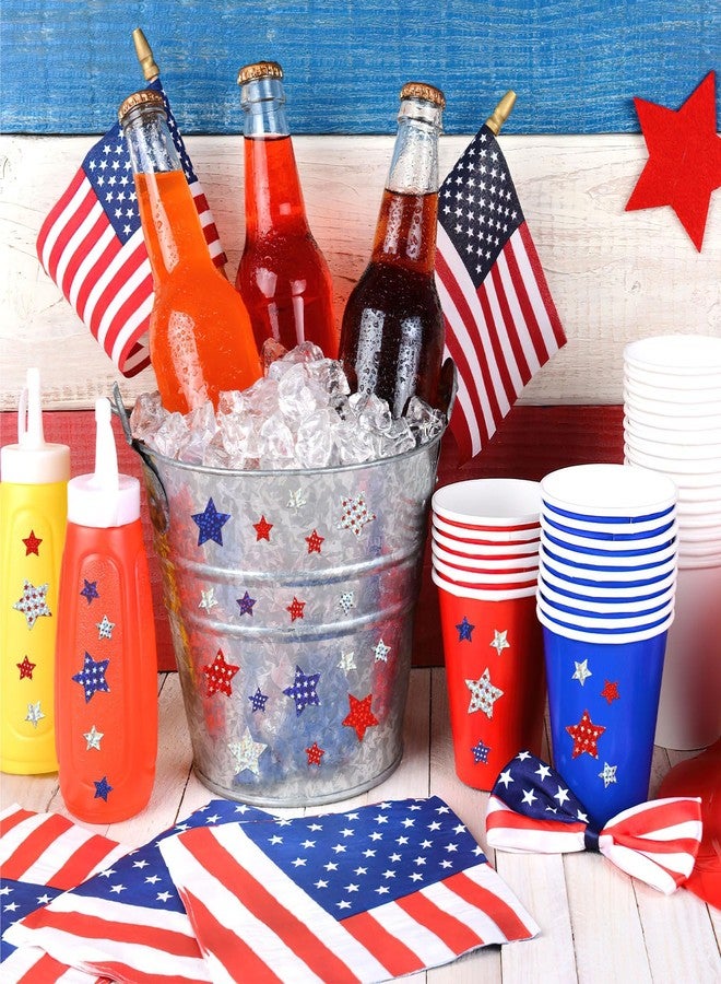 JULMELON 1500 PCS 4th of July Stickers for Kids, Red White Blue Star Stickers USA Patriotic Label for Fourth of July American Independence Day Party Decorations Classroom DIY Crafts - Image 4